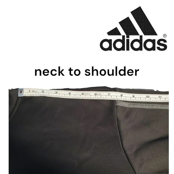 Adidas | Black Hoodie with Gray Stripes | Kangaroo pocket | NWOT - Picture 5 of 8